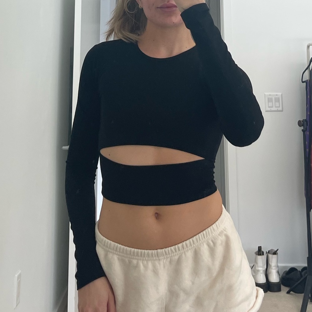 Adika Black Long Sleeve Top